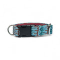 Kora patterned fabric and nylon dog collar handmade in Spain